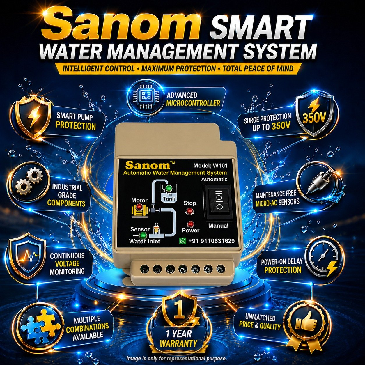 Key Features of Smart Water Level Controller that can withstand high Voltage surge up to 350volts